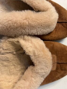 UGG Chestnut Shearling-Lined Slippers in Tan and Cream
